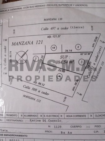  31 Y 500 - LOTE BALDIO - EN GONNET - ZONA EN CRECIMIENTO