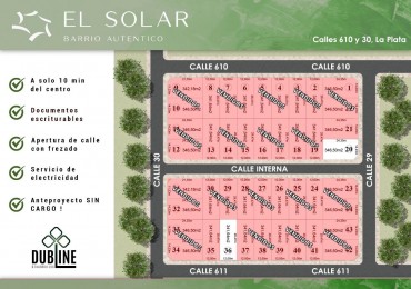 610 e/ 29 y 30 - LOTES DE 340 M2 